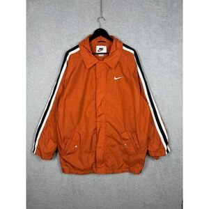 Nike Vintage Windbreaker Jacket Full Zip/Buttons Orange Color 90s Size XL Nylon